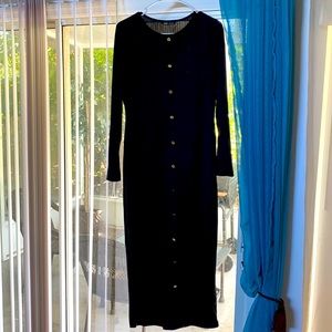 Sheer Black Long Sleeve Dress From Shein